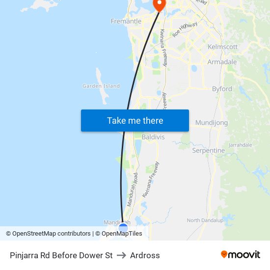 Pinjarra Rd Before Dower St to Ardross map