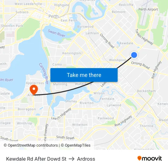Kewdale Rd After Dowd St to Ardross map