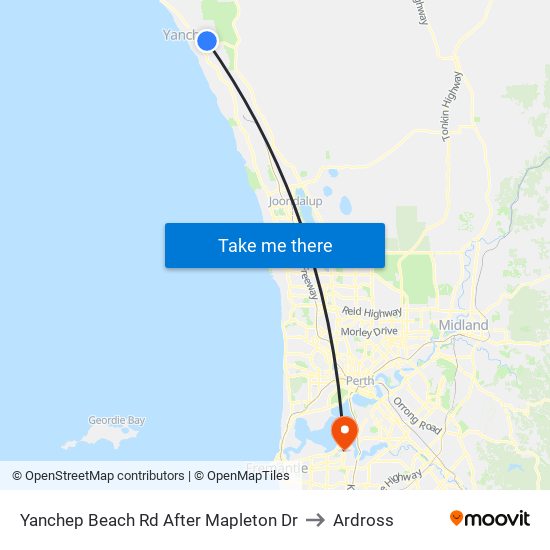 Yanchep Beach Rd After Mapleton Dr to Ardross map