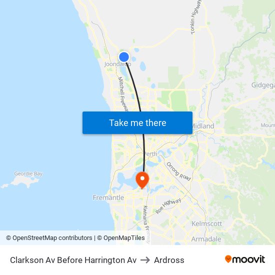Clarkson Av Before  Harrington Av to Ardross map