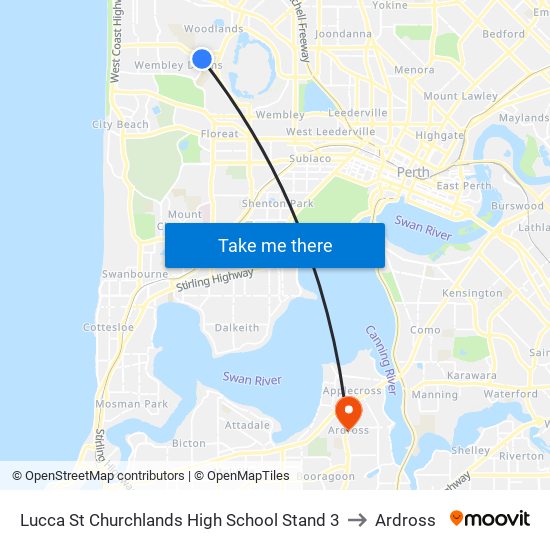 Lucca St Churchlands High School Stand 3 to Ardross map
