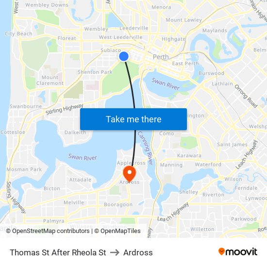 Thomas St After Rheola St to Ardross map