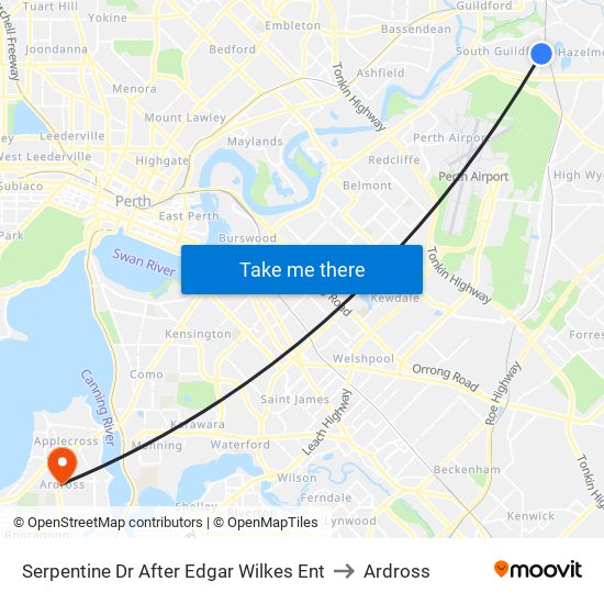 Serpentine Dr After Edgar Wilkes Ent to Ardross map