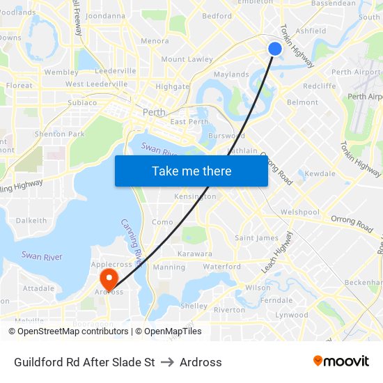 Guildford Rd After Slade St to Ardross map