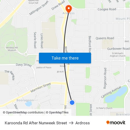 Karoonda Rd After Nunweek Street to Ardross map