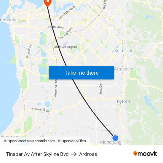 Tinspar Av After Skyline Bvd to Ardross map