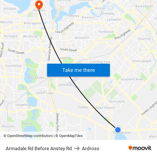 Armadale Rd Before Anstey Rd to Ardross map