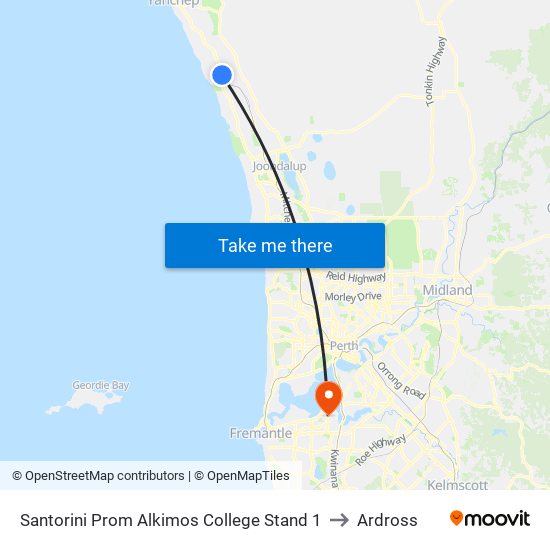 Santorini Prom Alkimos College Stand 1 to Ardross map