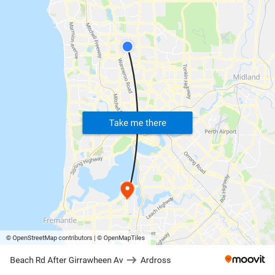 Beach Rd After Girrawheen Av to Ardross map