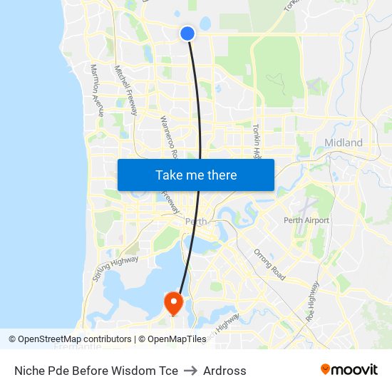 Niche Pde Before Wisdom Tce to Ardross map