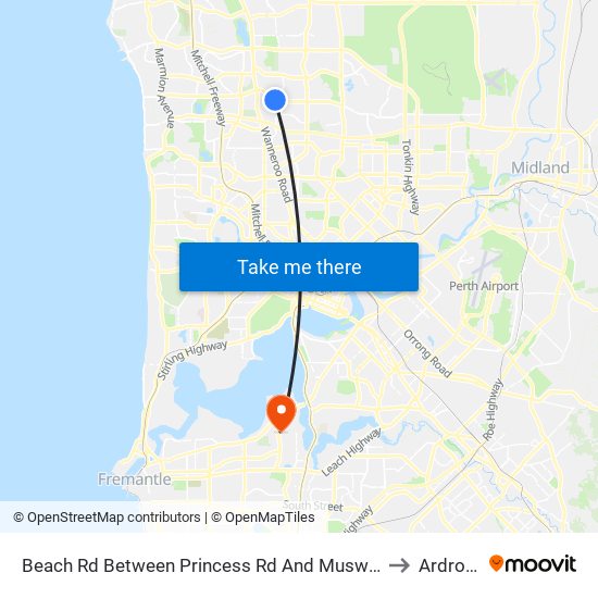 Beach Rd Between Princess Rd And Muswell St to Ardross map