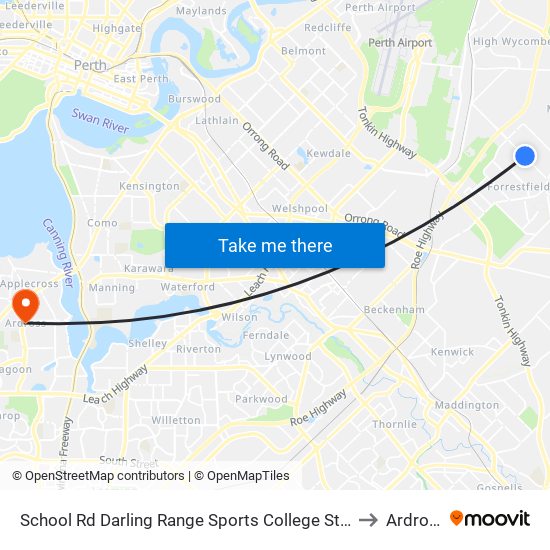 School Rd Darling Range Sports College Stand 3 to Ardross map