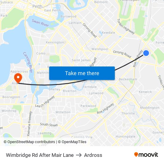 Wimbridge Rd After Mair Lane to Ardross map