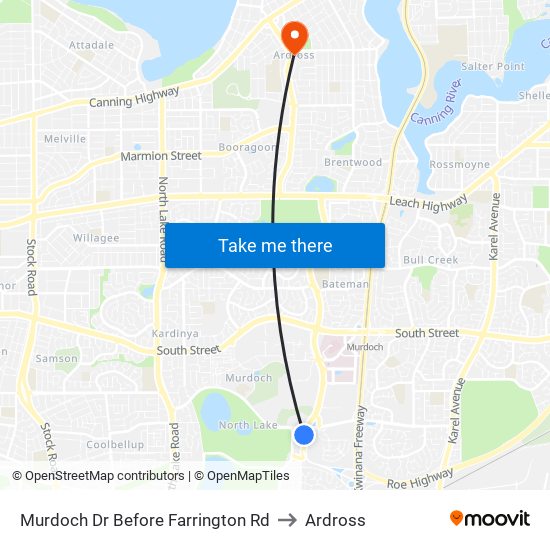 Murdoch Dr Before Farrington Rd to Ardross map