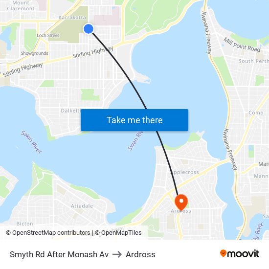 Smyth Rd After Monash Av to Ardross map