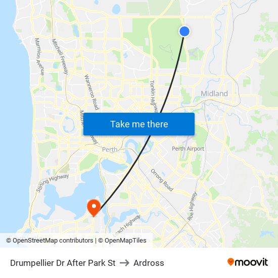 Drumpellier Dr After Park St to Ardross map