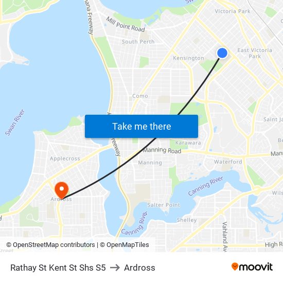 Rathay St Kent St Shs S5 to Ardross map