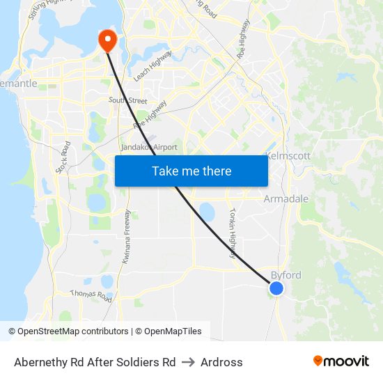 Abernethy Rd After Soldiers Rd to Ardross map