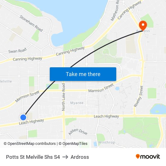 Potts St Melville Shs S4 to Ardross map