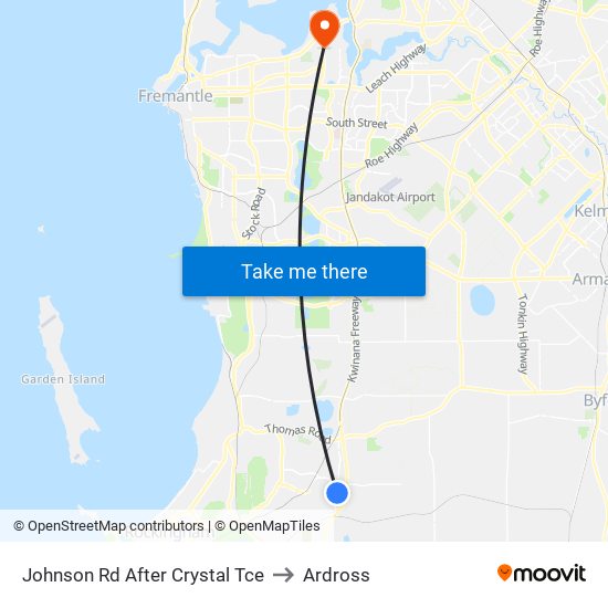 Johnson Rd After Crystal Tce to Ardross map