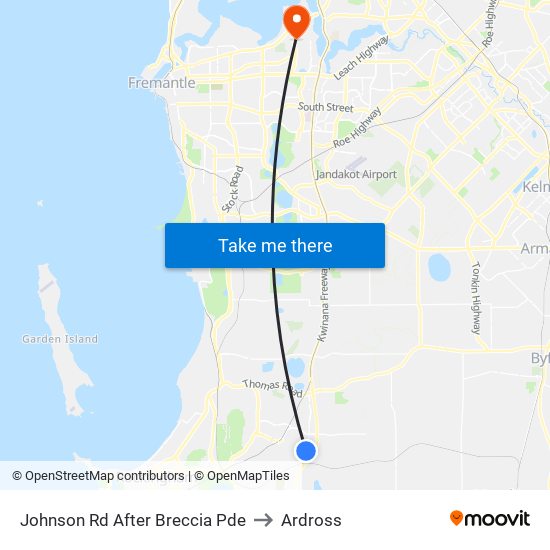 Johnson Rd After Breccia Pde to Ardross map