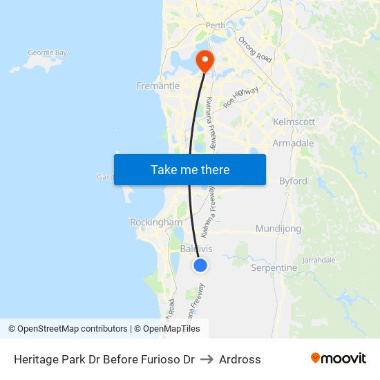 Heritage Park Dr Before Furioso Dr to Ardross map