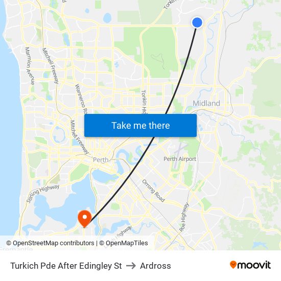 Turkich Pde After Edingley St to Ardross map