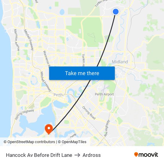 Hancock Av Before Drift Lane to Ardross map