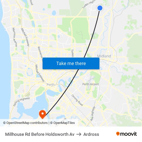 Millhouse Rd Before Holdsworth Av to Ardross map