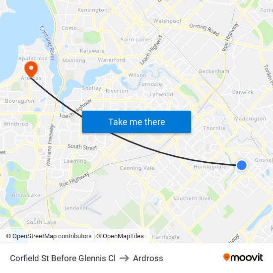 Corfield St Before Glennis Cl to Ardross map