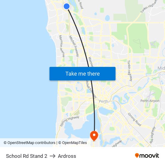 School Rd Stand 2 to Ardross map