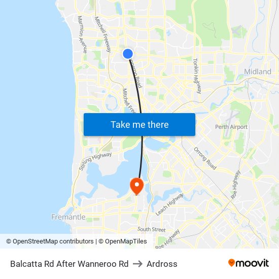 Balcatta Rd After Wanneroo Rd to Ardross map