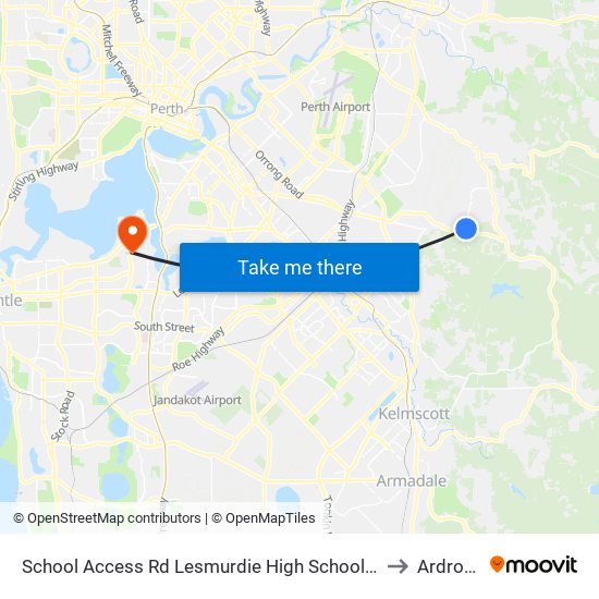 School Access Rd Lesmurdie High School S2 to Ardross map