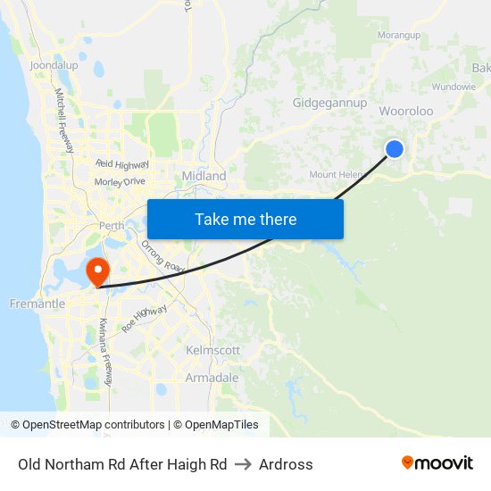 Old Northam Rd After Haigh Rd to Ardross map