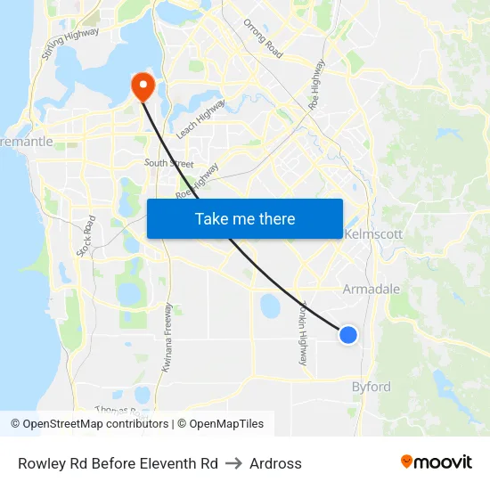 Rowley Rd Before Eleventh Rd to Ardross map
