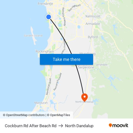 Cockburn Rd After Beach Rd to North Dandalup map