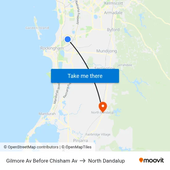 Gilmore Av Before Chisham Av to North Dandalup map