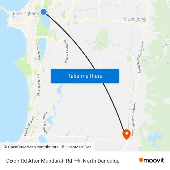Dixon Rd After Mandurah Rd to North Dandalup map