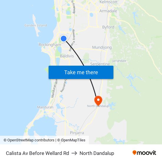 Calista Av Before Wellard Rd to North Dandalup map