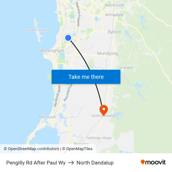Pengilly Rd After Paul Wy to North Dandalup map