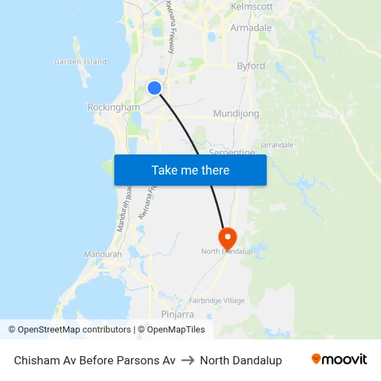 Chisham Av Before Parsons Av to North Dandalup map
