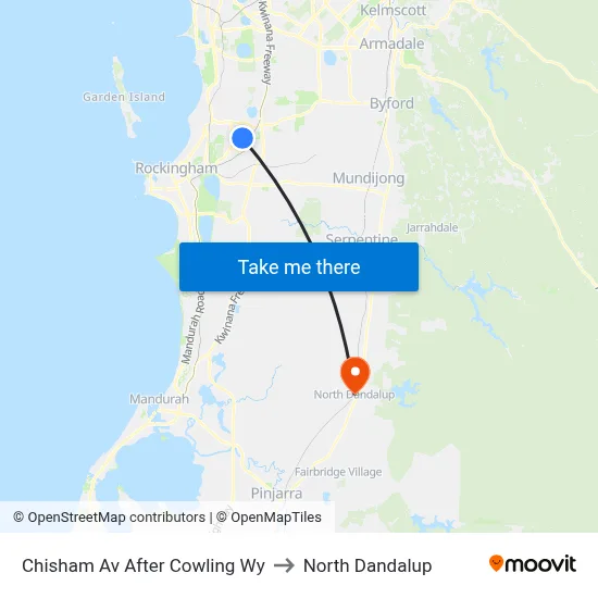 Chisham Av After Cowling Wy to North Dandalup map