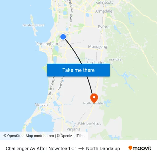 Challenger Av After Newstead Cr to North Dandalup map