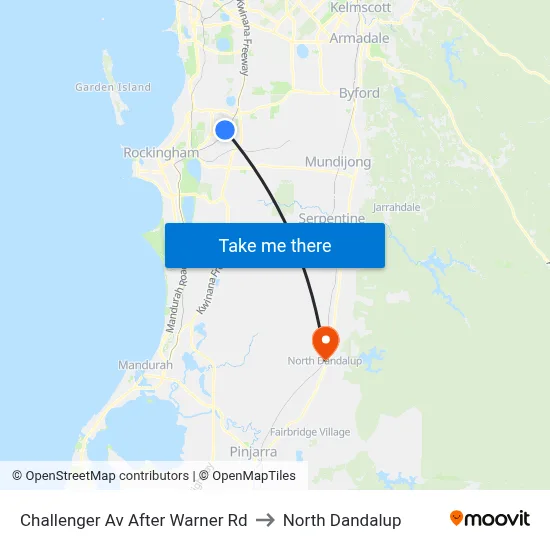 Challenger Av After Warner Rd to North Dandalup map