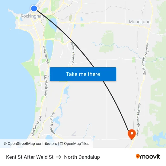 Kent St After Weld St to North Dandalup map