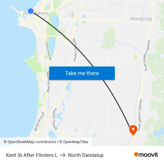 Kent St After Flinders L to North Dandalup map