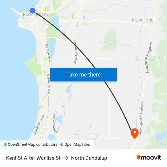 Kent St After Wanliss St to North Dandalup map