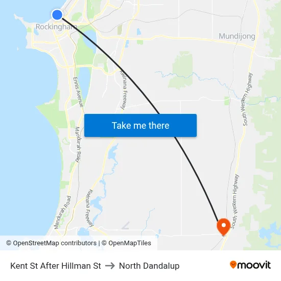 Kent St After Hillman St to North Dandalup map
