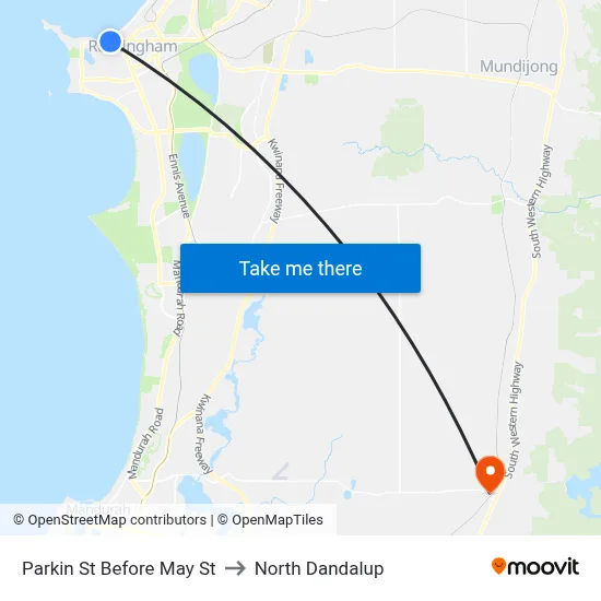 Parkin St Before May St to North Dandalup map