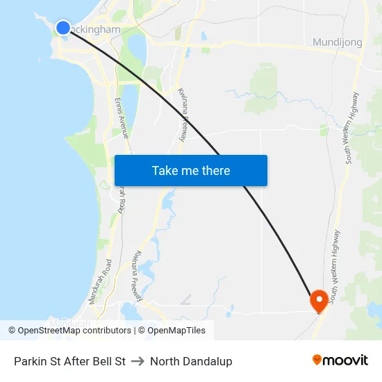Parkin St After Bell St to North Dandalup map